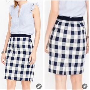 J.Crew Gingham Pencil Skirt